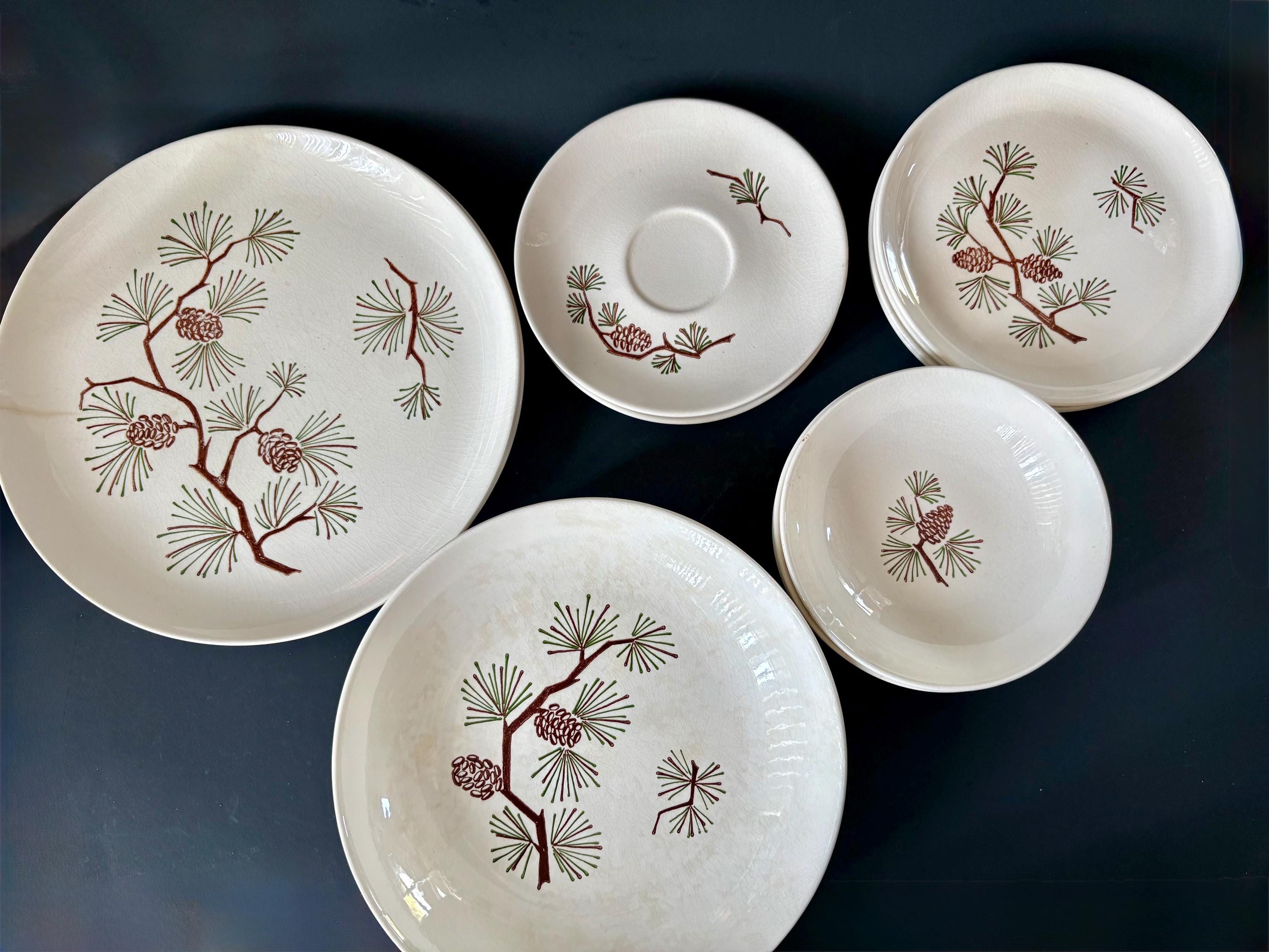 Vintage pine cone dinnerware - Etsy 日本