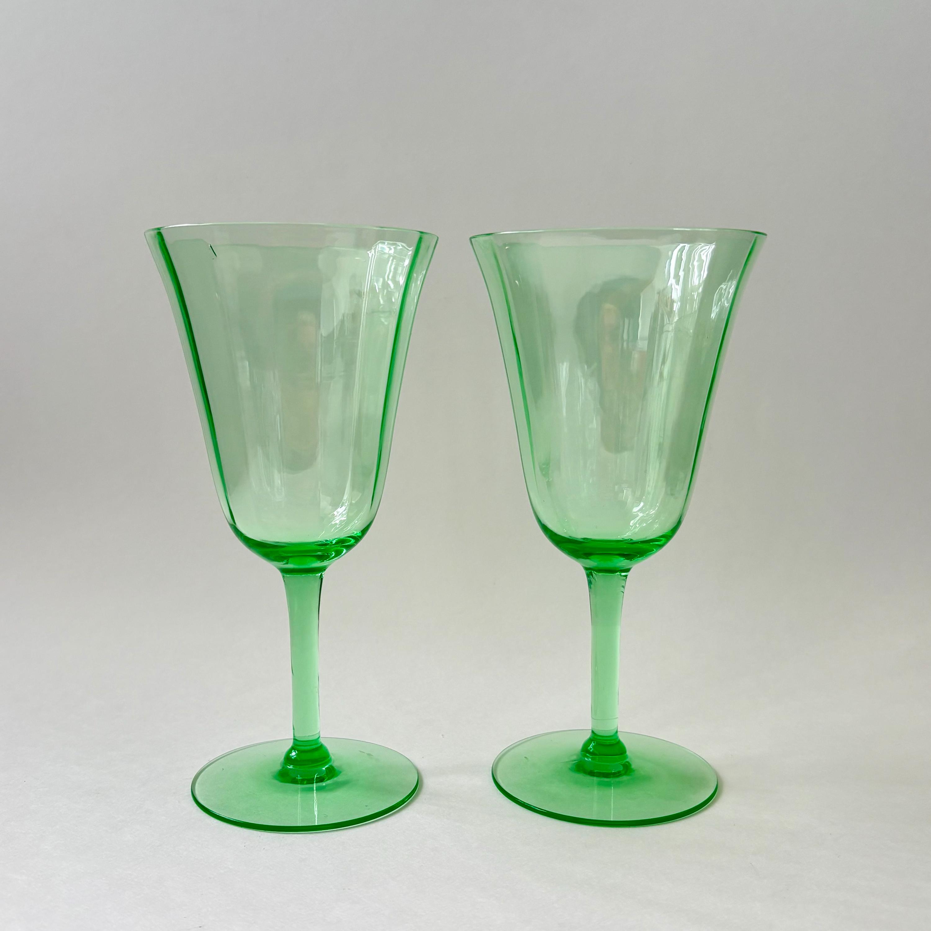 Uranium glass goblets - Etsy 日本