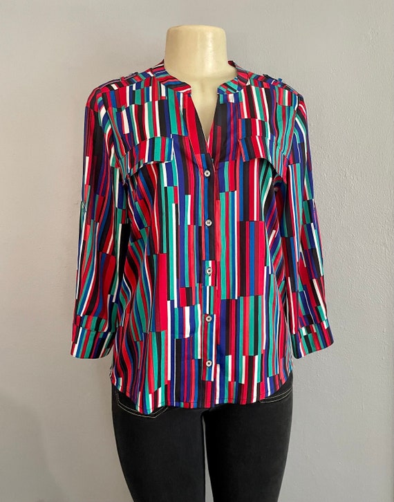 Calvin klein roll sleeve cheap blouse