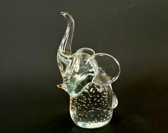 ヴィンテージ ムラーノガラス製象の彫刻 – 気泡がコントロールされた