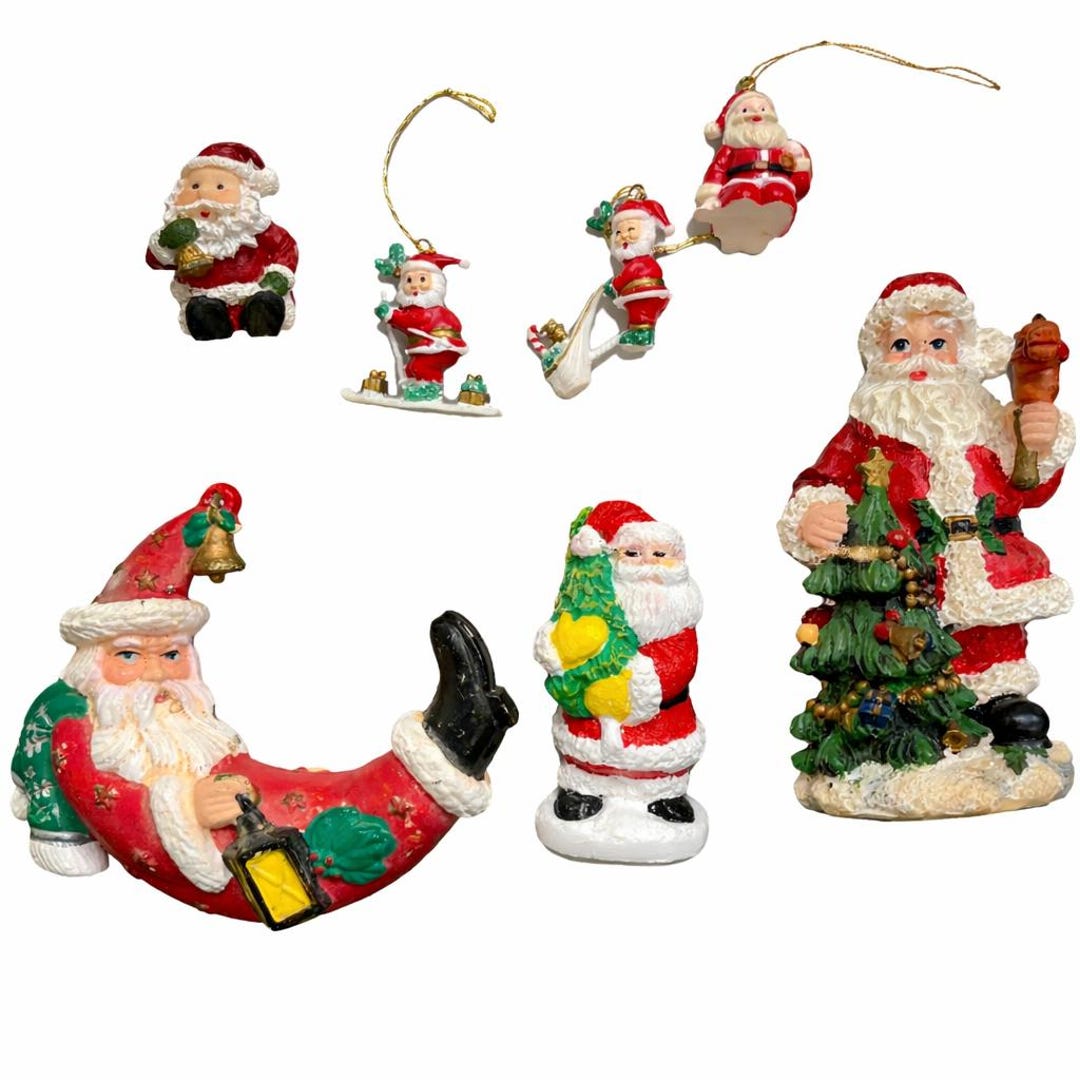 【k】クリスマスオーナメント7点セット ヴィンテージサンタオーナメントセット – クリスマスデコレーション7点