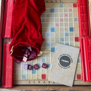 Vintage 1957 Deluxe Scrabble Turntable Edition by Selchow & Righter – Mid Century Board Game, Complete Set, Gift for Game Lovers