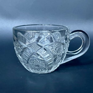 Vintage Punch Cup von McKee in der Concord Muster Klarglas Ersatzschliff Hochzeit Tisch Sangria Weihnachtsfeier Geschenk.