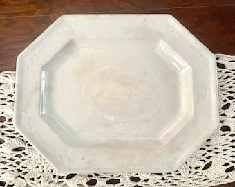 Antique T&R Boote Ironstone Platter – Large Octagonal Farmhouse Serving Piece