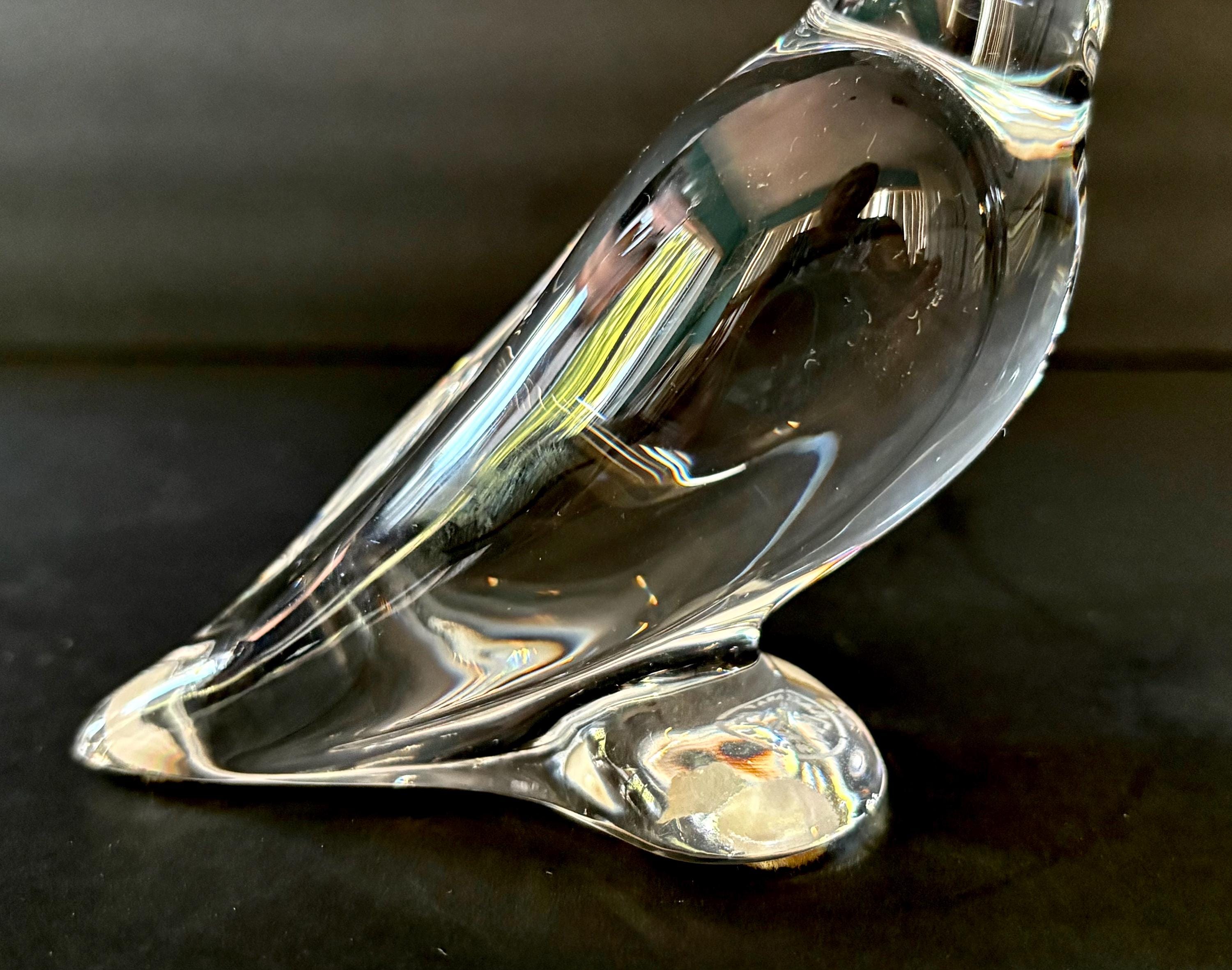 Vintage Baccarat Crystal Parrot Figurine – Collectible Glass