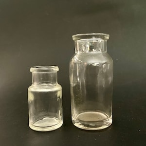 Antique Apothecary Glass Bottles Set of 2 – Vintage Pharmacy Medicine Bottles – Small Collectible Bottles TCW Co USA