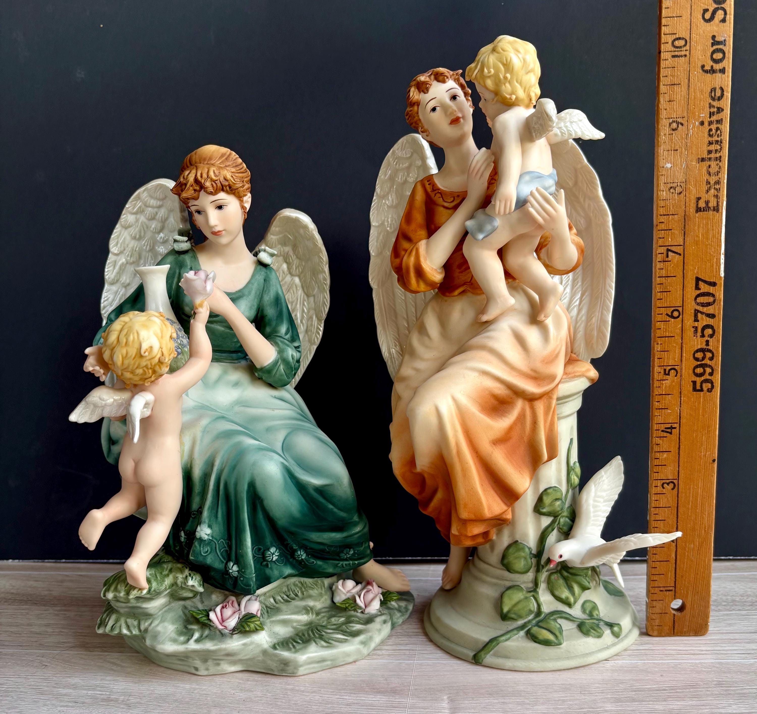 Greeeen angelページ Vintage Hand-painted Porcelain Angels With Cherubs – Grandeur Noel