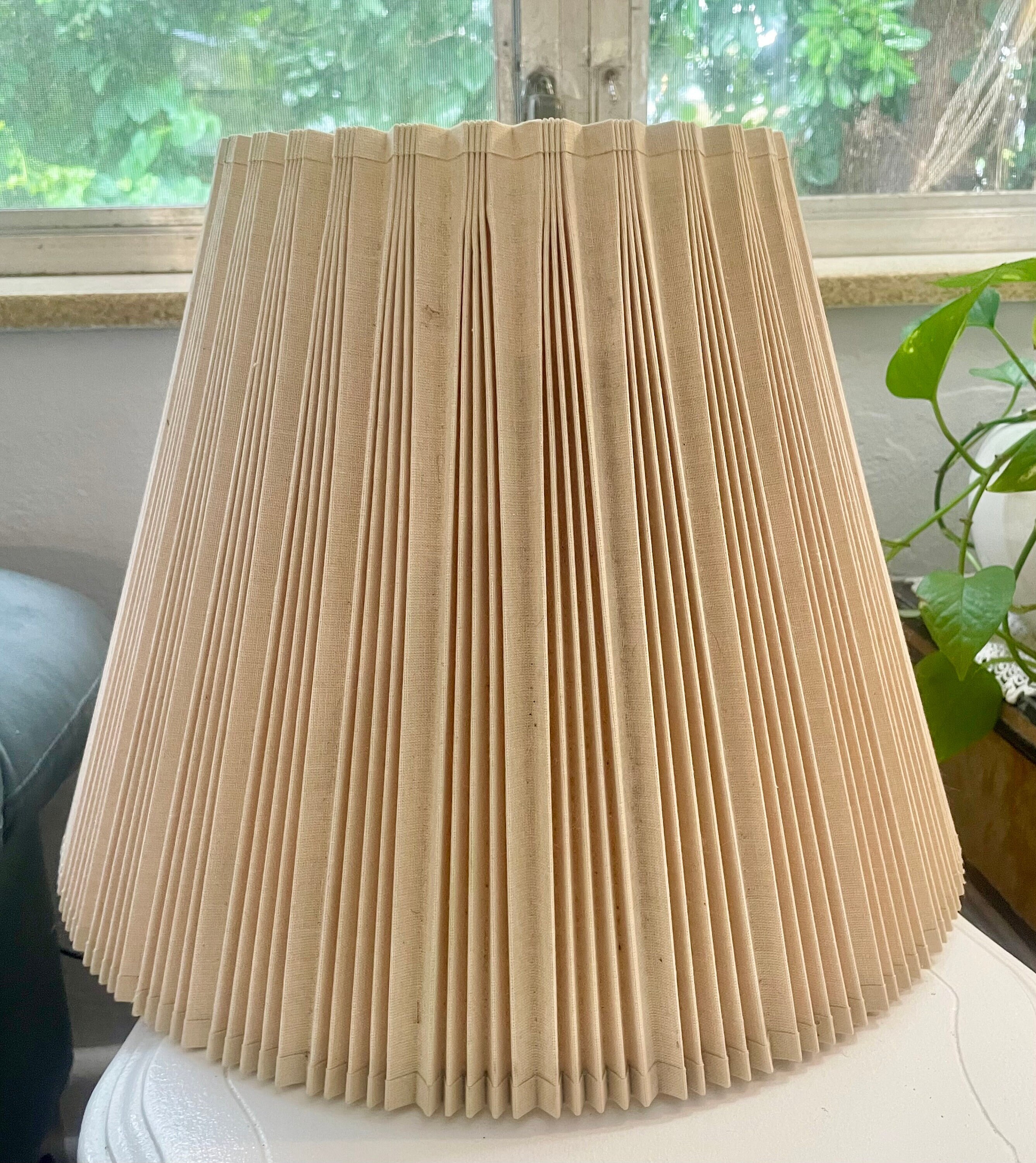 Vintage Stiffel Accordion Pinch Stiff Pleated Lamp Shade NO LAMP