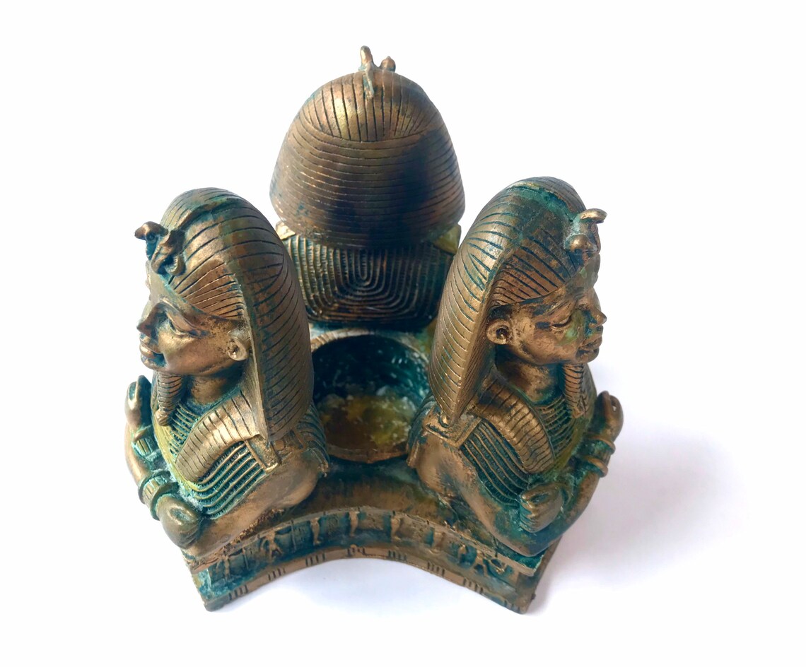 Egyptian Pharaoh Bust Candle Holder Ancient Egypt Lover Decor Etsy