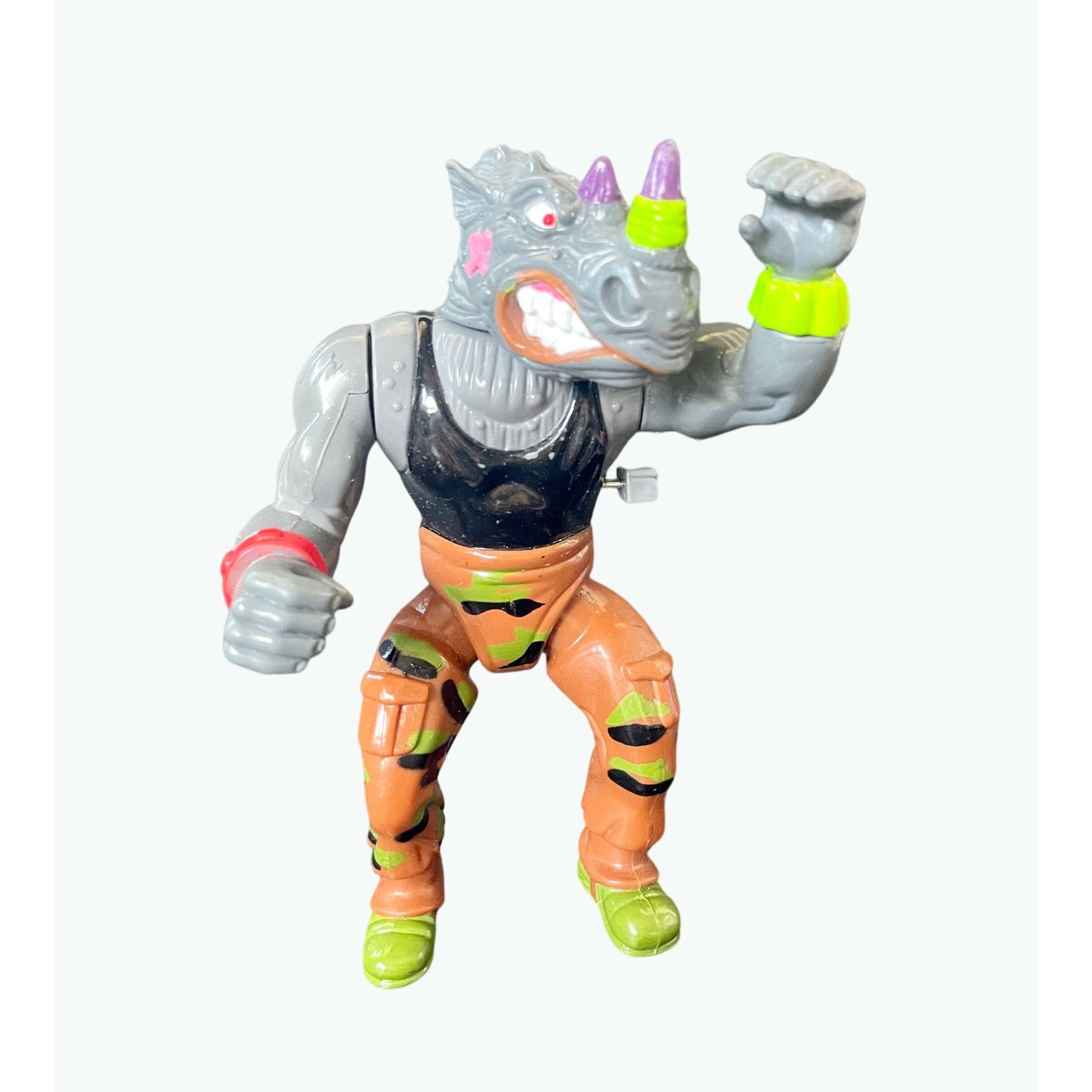 Vintage Rocksteady Figure, TMNT Playmates Toys 1991 – Machine