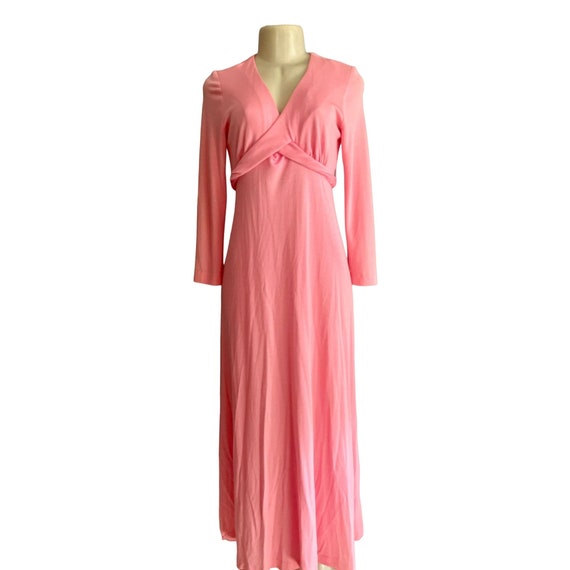 Vintage Kelly Arden Maxi Dress in Pink 1970s Long… - image 9