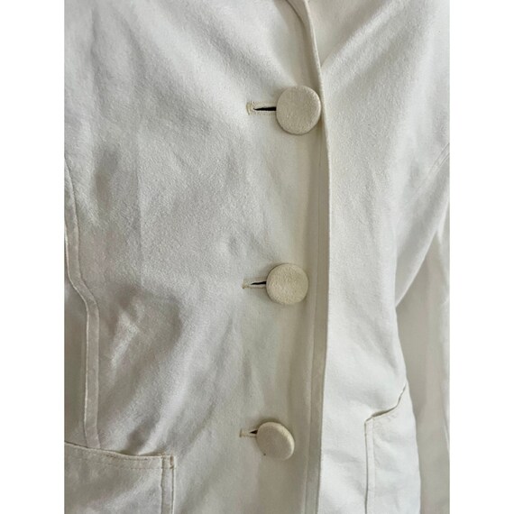 Vintage 1960s Suede Blazer Jacket Size S white mi… - image 8