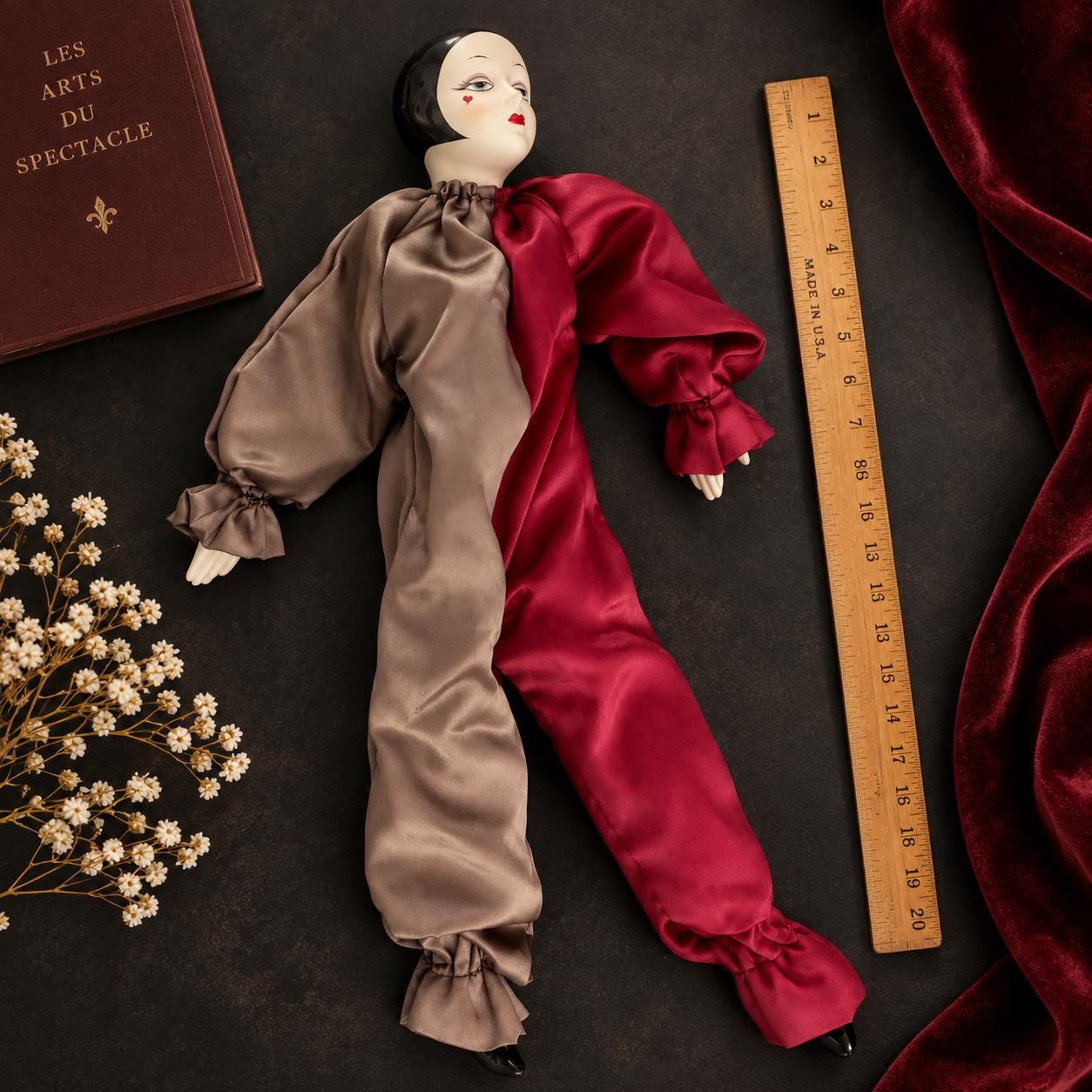 Vintage French Pierrot & Pierrette Harlequin Dolls – Porcelain