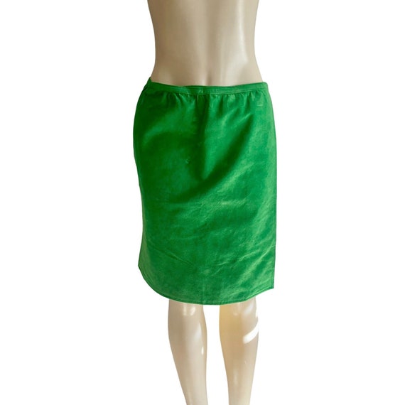 Vintage Leather Wrap Skirt in Green size M 70s re… - image 1