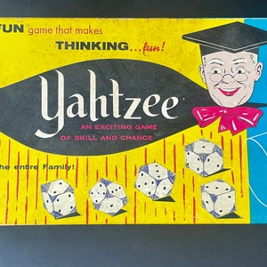 Vintage 1967 Yahtzee Game by E.S. Lowe – Complete in Original Box, Classic Dice Game, Retro Board Game, Collectible Gift