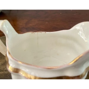 Antique Old Paris Porcelain set Teapot Sucrier & Creamer White with Gold accents XIX 19th Century READ DESCRIPTION Empire tea set 3 pieces. image 8
