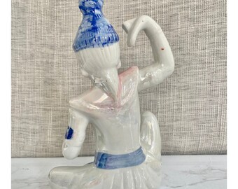 ヴィンテージタイの踊る仏像 – 青と金のディテールが施された虹色の