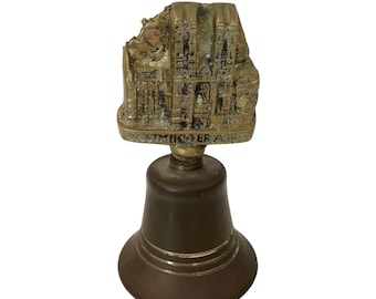 Vintage Brass Westminster Abbey Bell Made in the UK England souvenir Hand bell Desk bell brass Dinner Bell decor 21st anniversary gift.