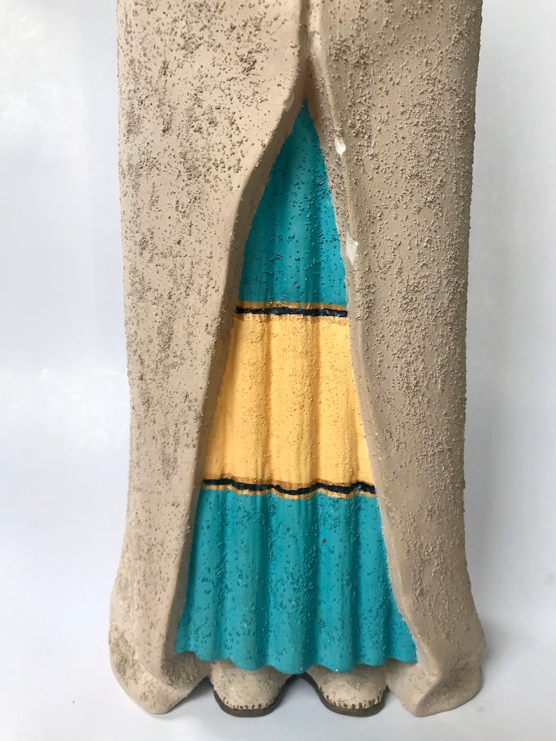 Large Vintage Ceramic Statue of Native American Woman Standing Etsy