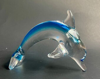 Vintage Sardinia Crystal Dolphins – Set of 2 by Marcolin – Blue