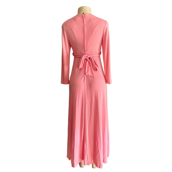Vintage Kelly Arden Maxi Dress in Pink 1970s Long… - image 6