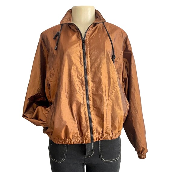 Vintage Windbreaker Jacket by Catalina Size L Reflective 1970s 1980s Retro Fashion Iridescent Brown Sports Fall Large. Etsy