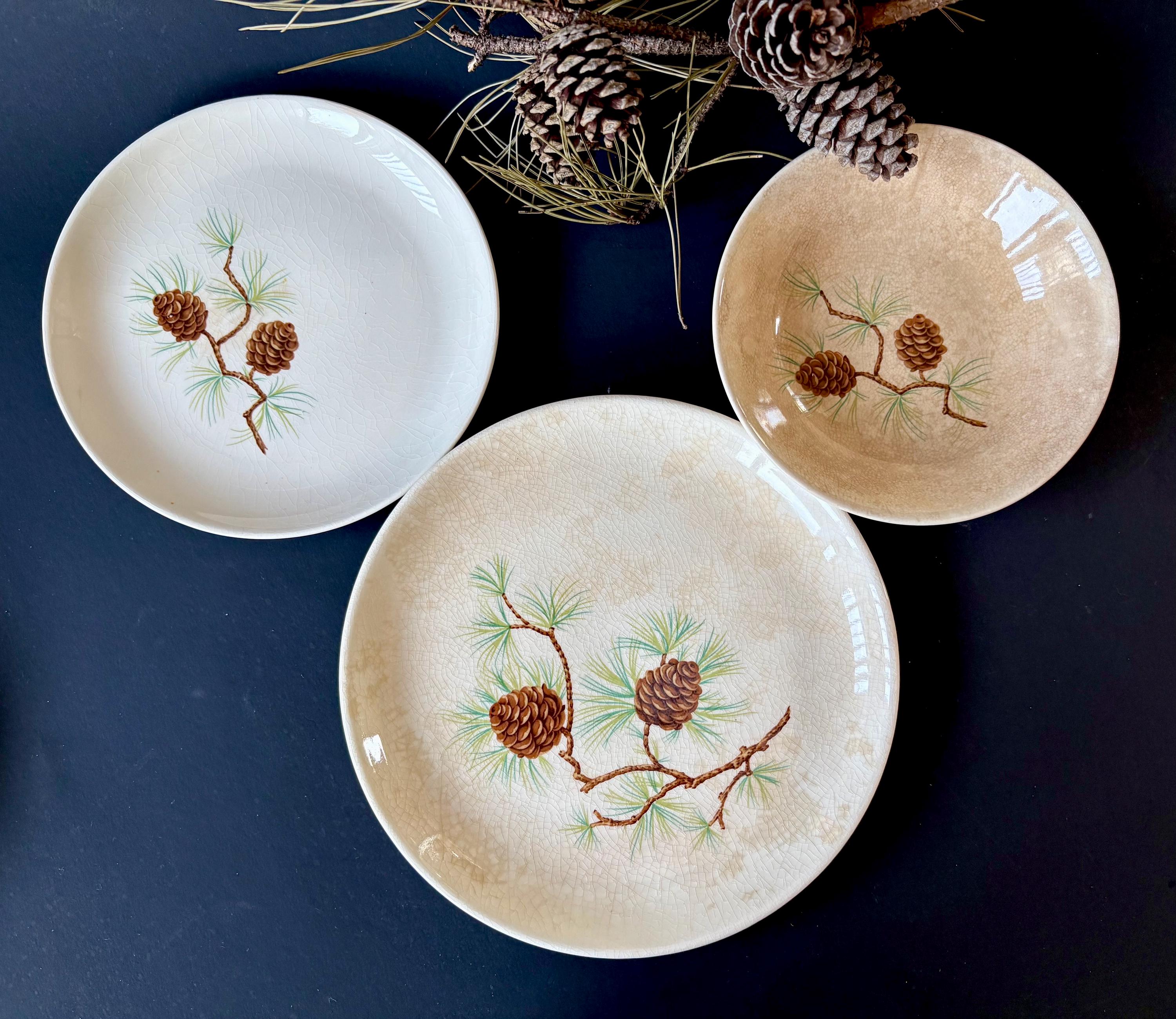 Vintage pine cone dinnerware - Etsy 日本