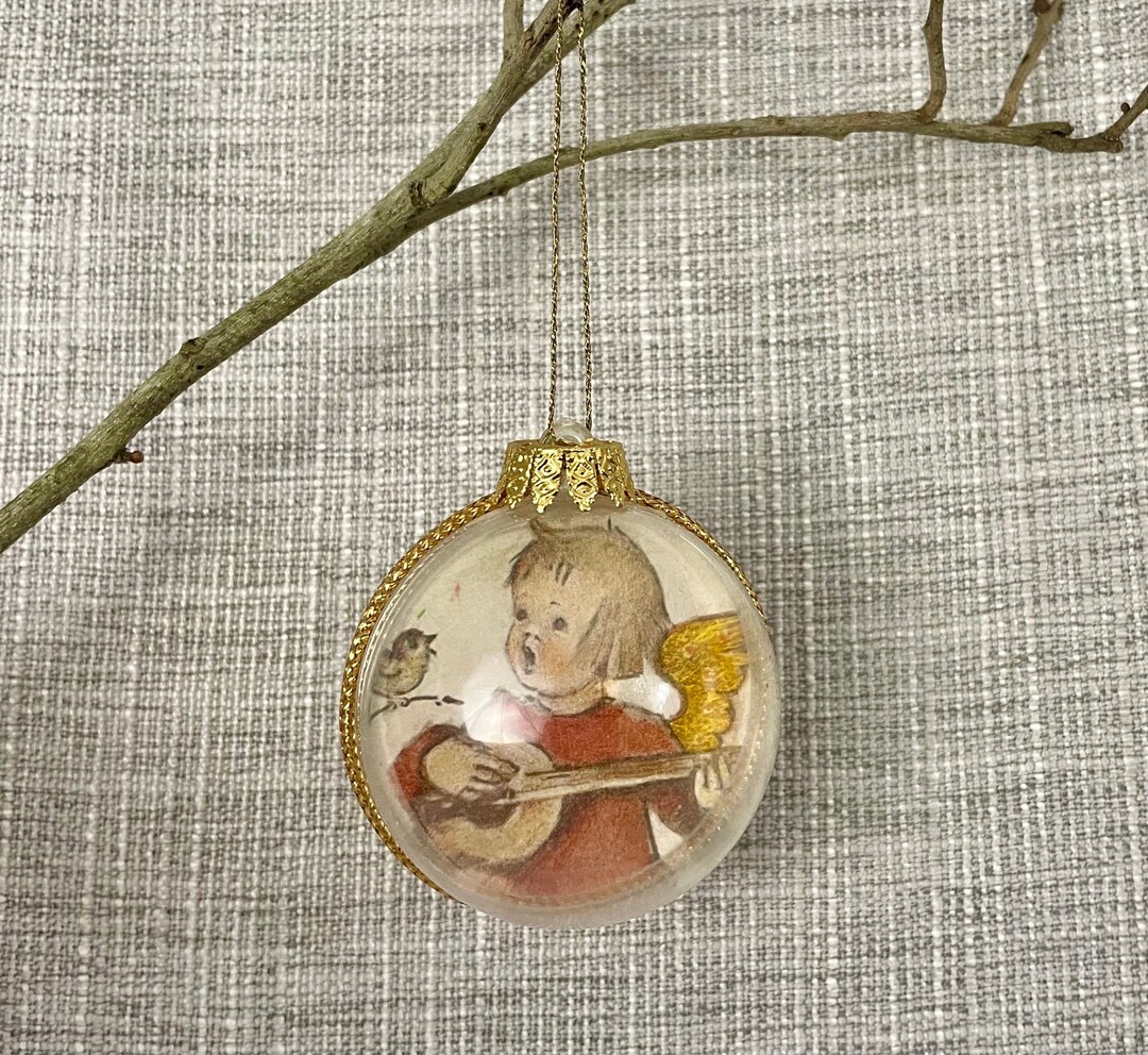 Vintage Singing Angel Plastic Ball Christmas Tree Ornament Etsy
