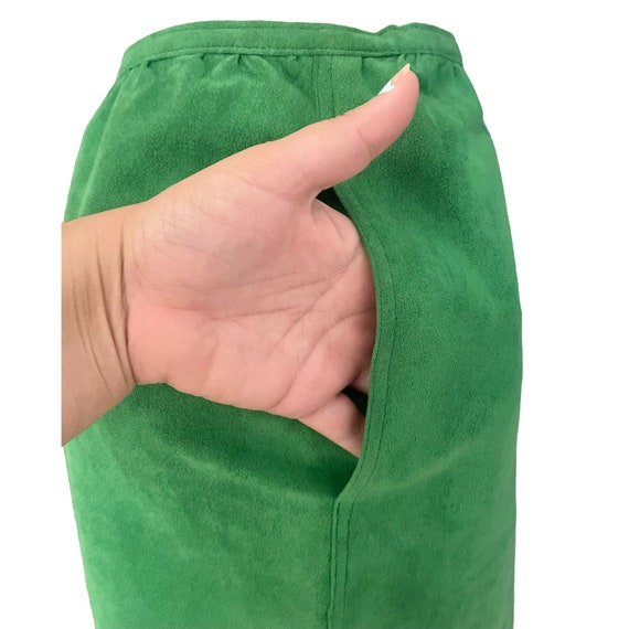 Vintage Leather Wrap Skirt in Green size M 70s re… - image 6