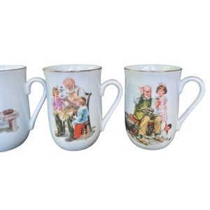 Vintage Norman Rockwell Ceramic Mugs – Set of 4 Scenes image 6