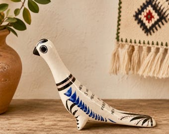 ヴィンテージ 大型 メキシコ トナラ 陶器 ペリカン 鳥像 ハンドメイド