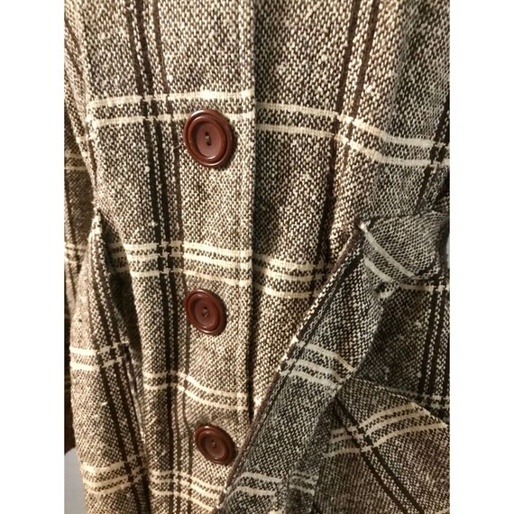 Vintage JC Penney Coat Jacket 1970s Brown Plaid D… - image 8
