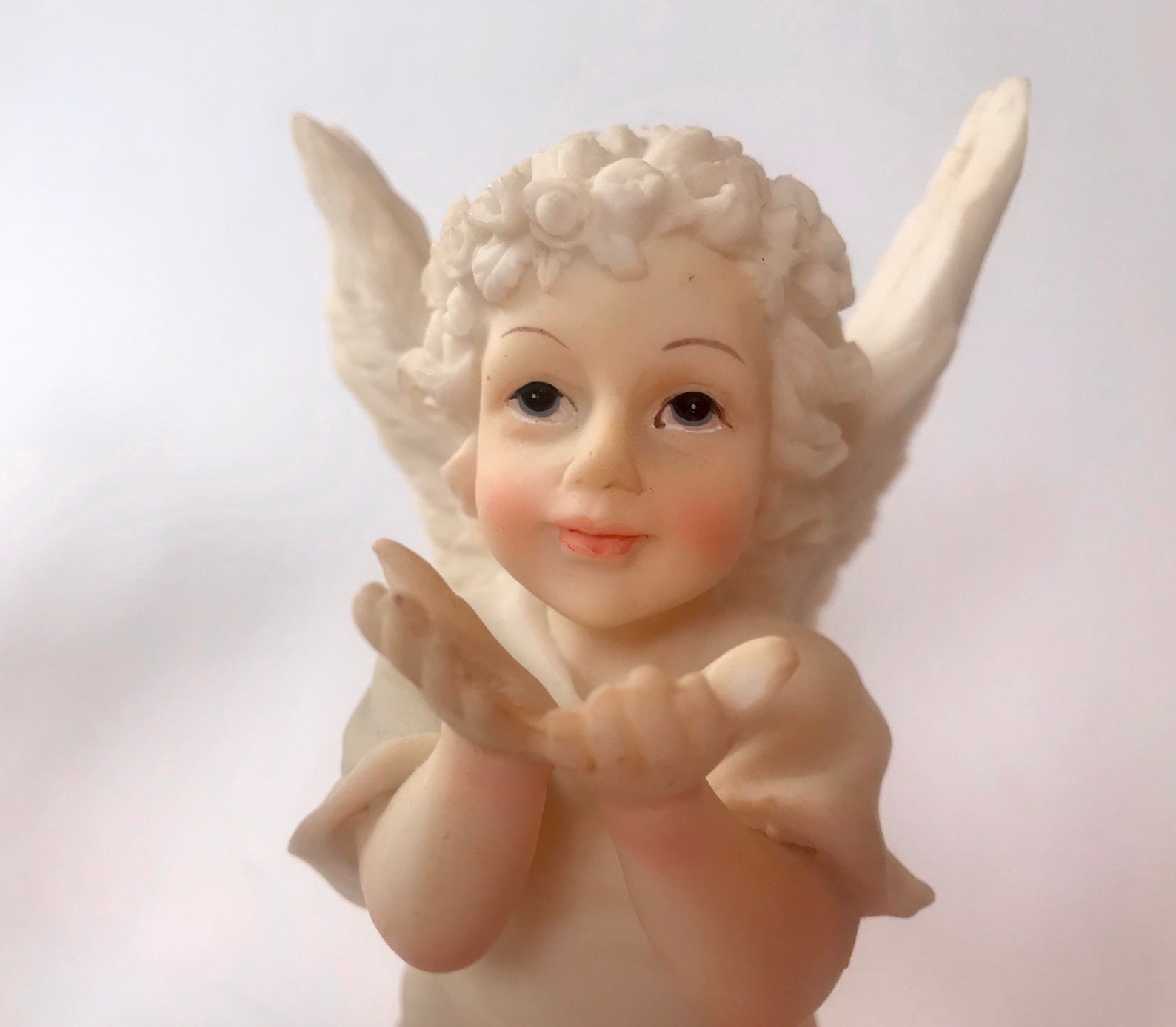 Vintage Angel Figurines Set of 2 Retro Resin Pair of Angels Etsy