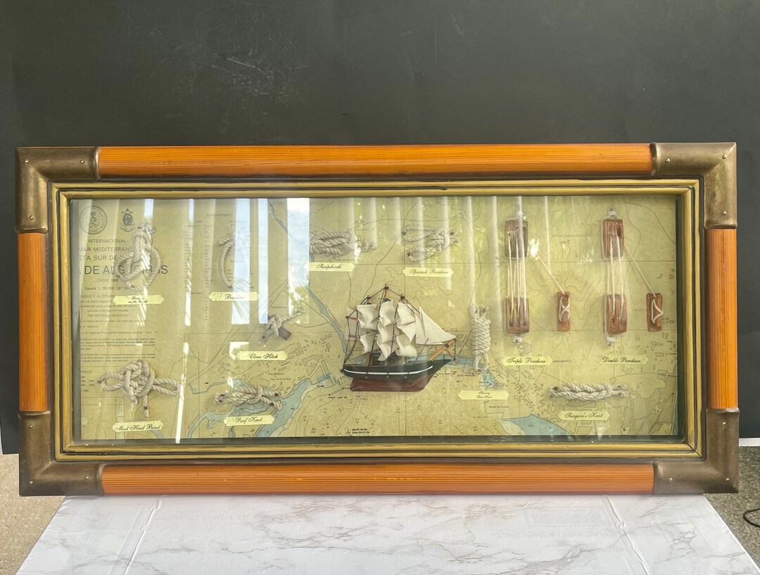 Vintage Nautical Ship Knots Wall Hanging Decoration With Ship Etsy