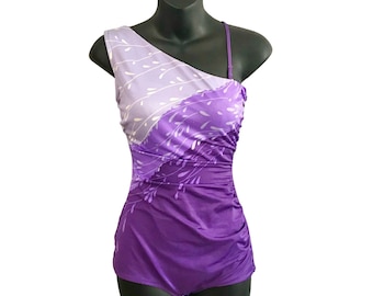 Vintage badpak uit de jaren 70 van Naturalwear Sea Scamp, paars badpak uit één stuk retro jaren 70, maat S/XS