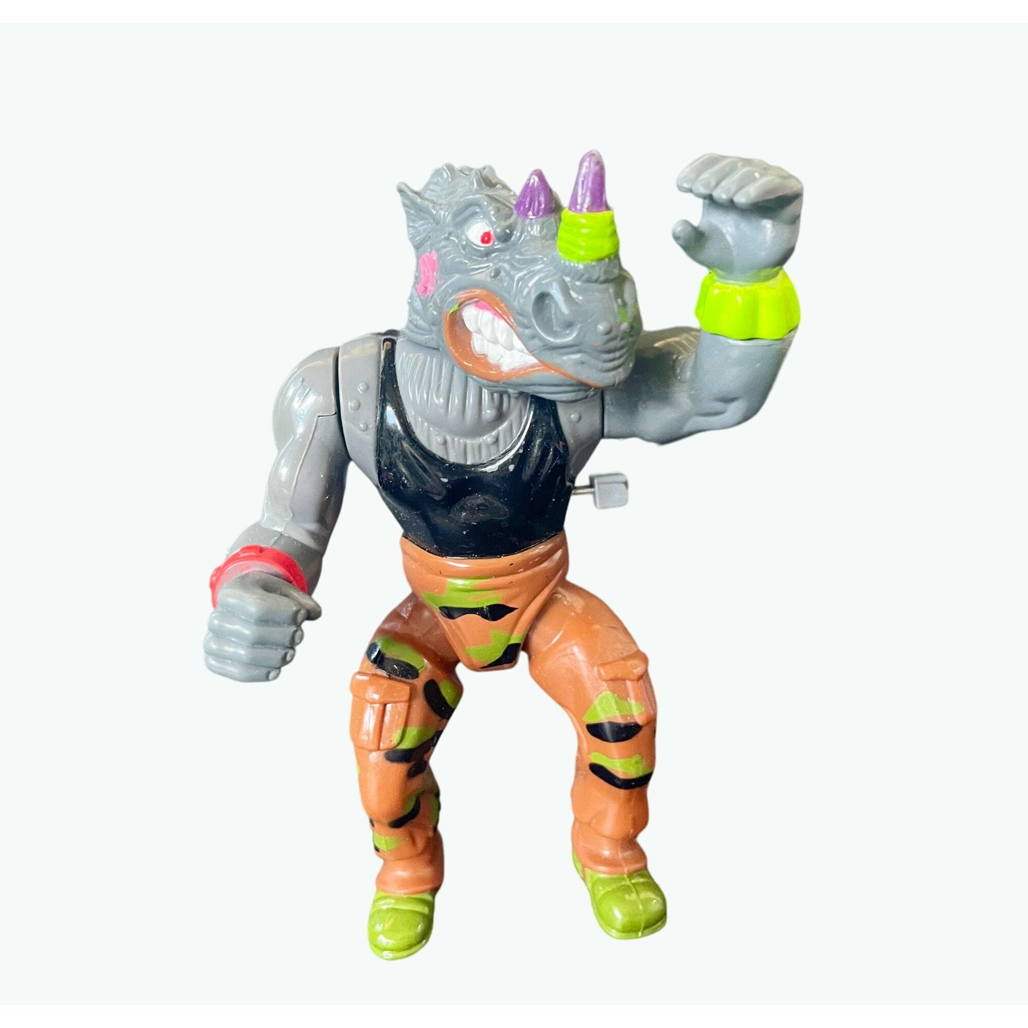 Vintage Rocksteady Figure, TMNT Playmates Toys 1991 – Machine