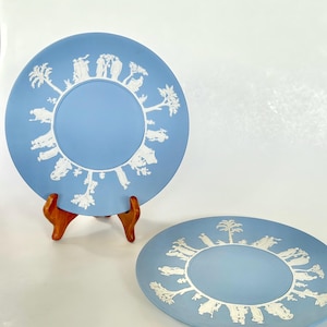Vintage Wedgwood Jasperware Cake Plate – Pale Blue Sacrifice Pattern (Sold Individually)