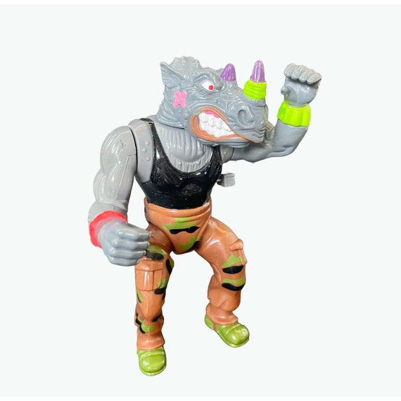 Vintage Rocksteady Figure, TMNT Playmates Toys 1991 – Machine