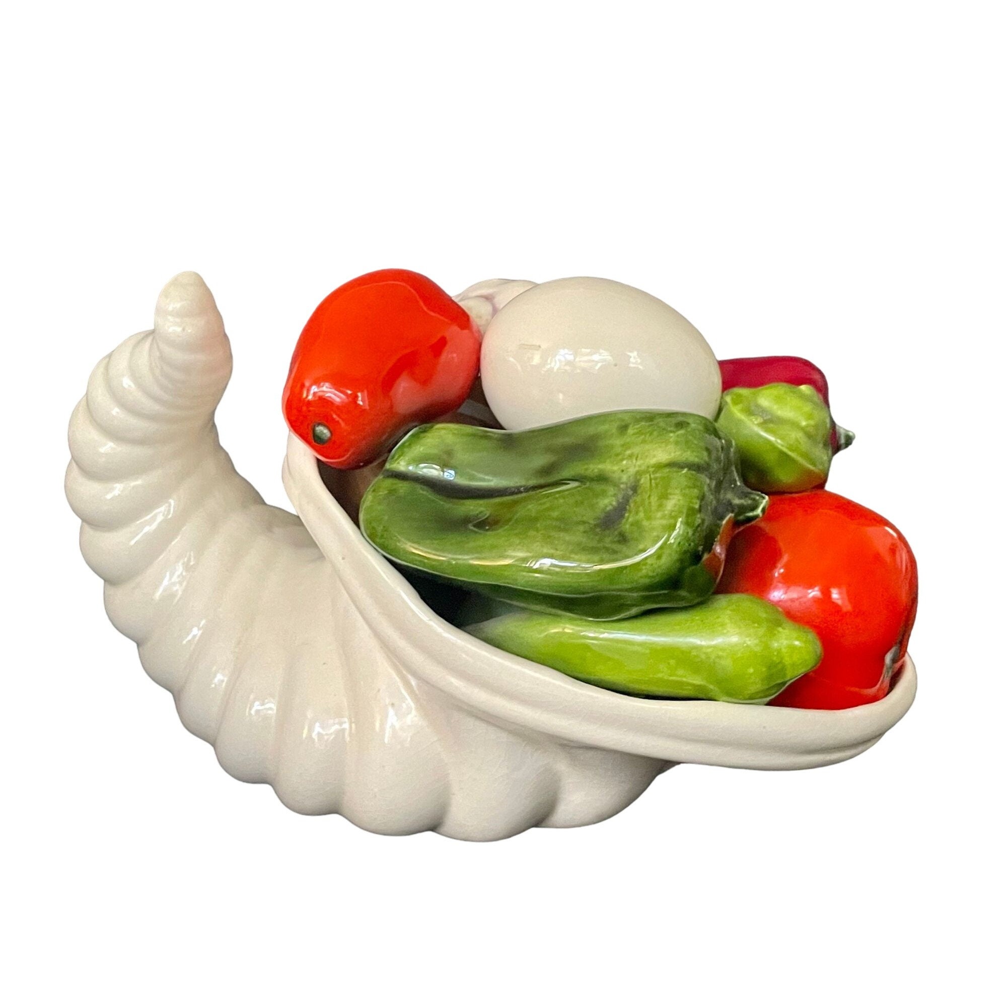 Vintage Ceramic Cornucopia With Vegetables & Egg – Midcentury Harvest ...