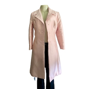 Vintage 1960s Pink Coat by Birnbaum – Size XS/S – Midcentury Jacket – No Buttons – Light Pink Shine – Petite Mod Fashion - READ
