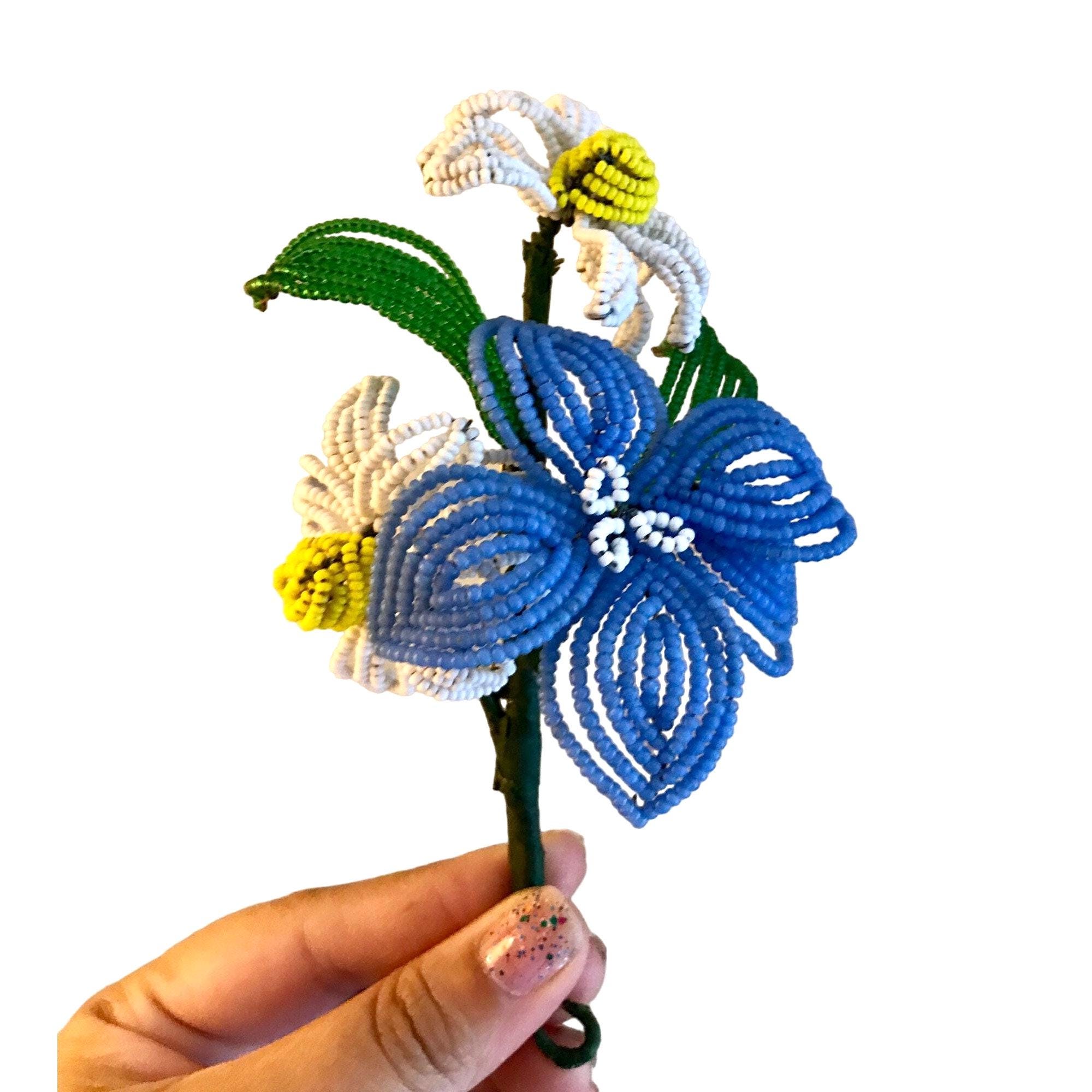 Hand Beaded Flower Bouquet Brooch