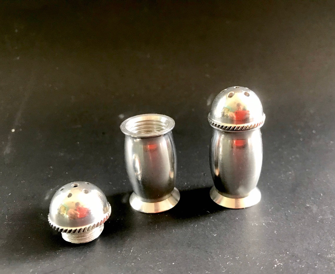 Vintage Mini Silver Salt & Pepper Shakers 1 1/2 tall Etsy