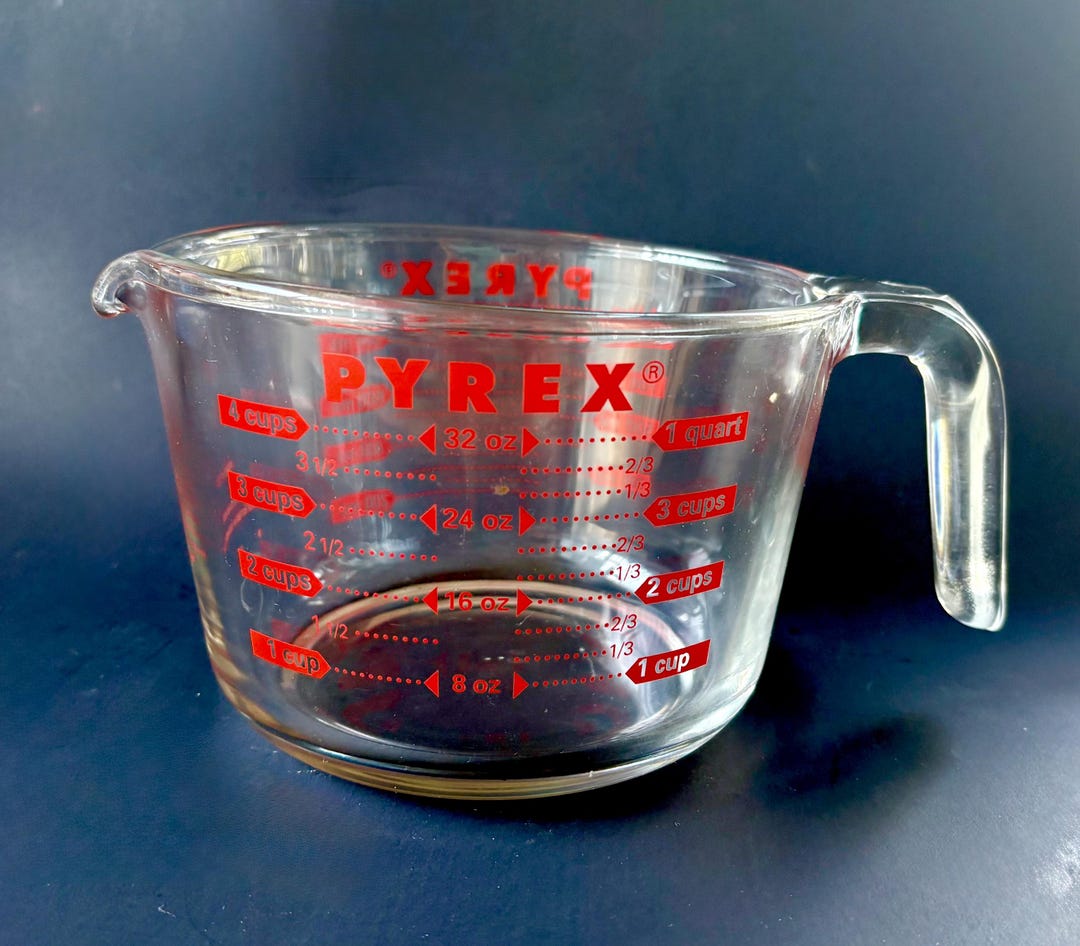 Vintage PYREX Glass Measuring Cup Large 32 Oz 4 Cups 1 Litter With ...