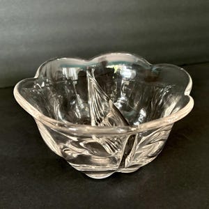 Vintage Duncan Miller Canterbury Divided Glass Bowl | Twin Dishl Salad Dressing Set | Clear Glass 1930s-1950s I Table Decor Gift
