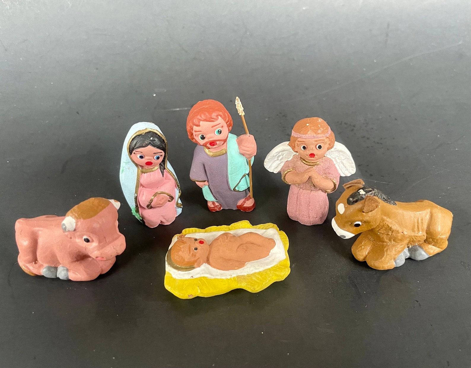 Vintage Ceramic Nativity Set of 6 Figures Vintage Retro Etsy