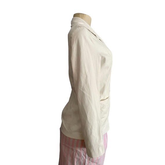 Vintage 1960s Suede Blazer Jacket Size S white mi… - image 5