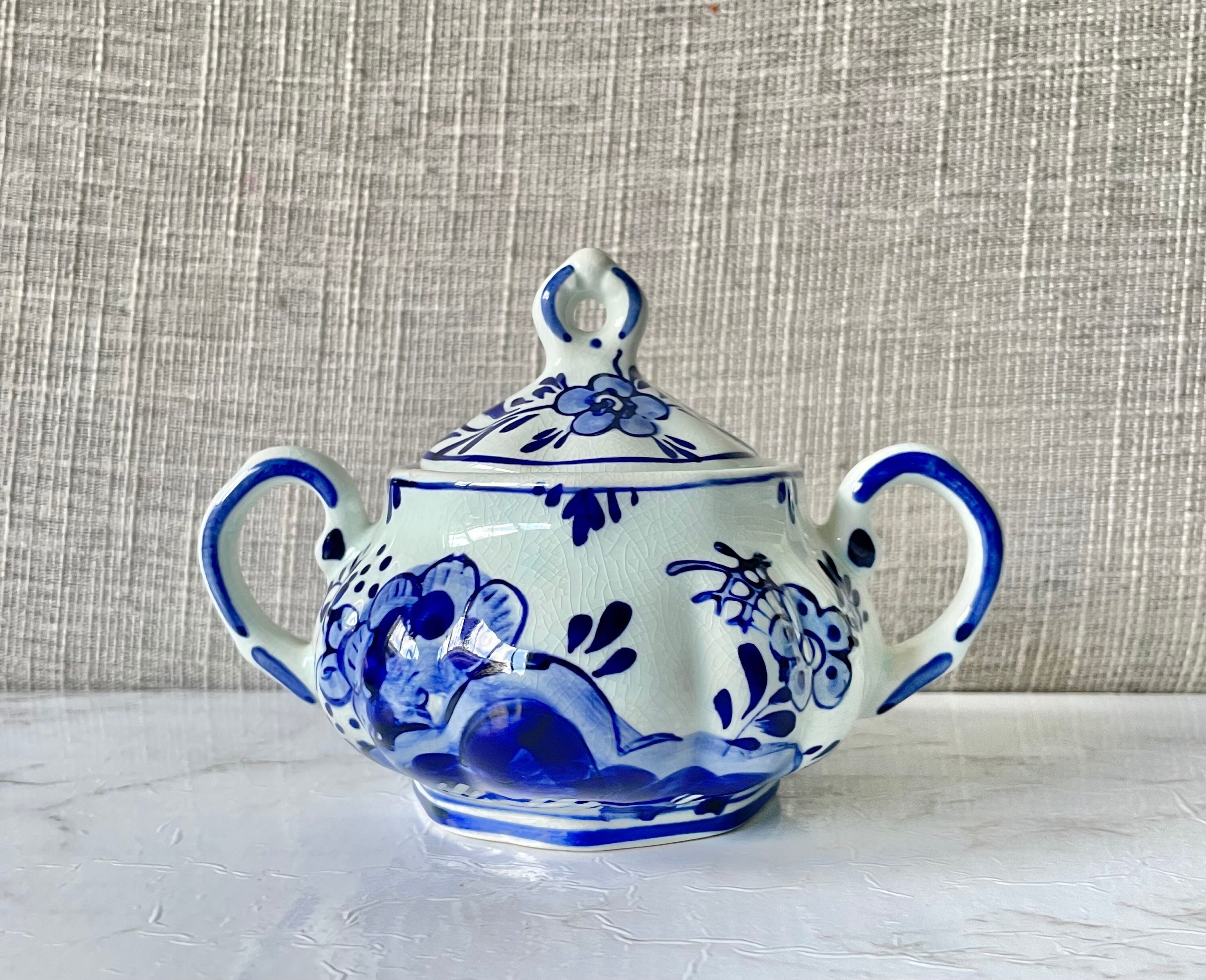 FRUTTIERA CENTROTAVOLA CERAMICA FRUIT BOWL Delft Blue Ram MADE IN HOLLAND  EPOCA