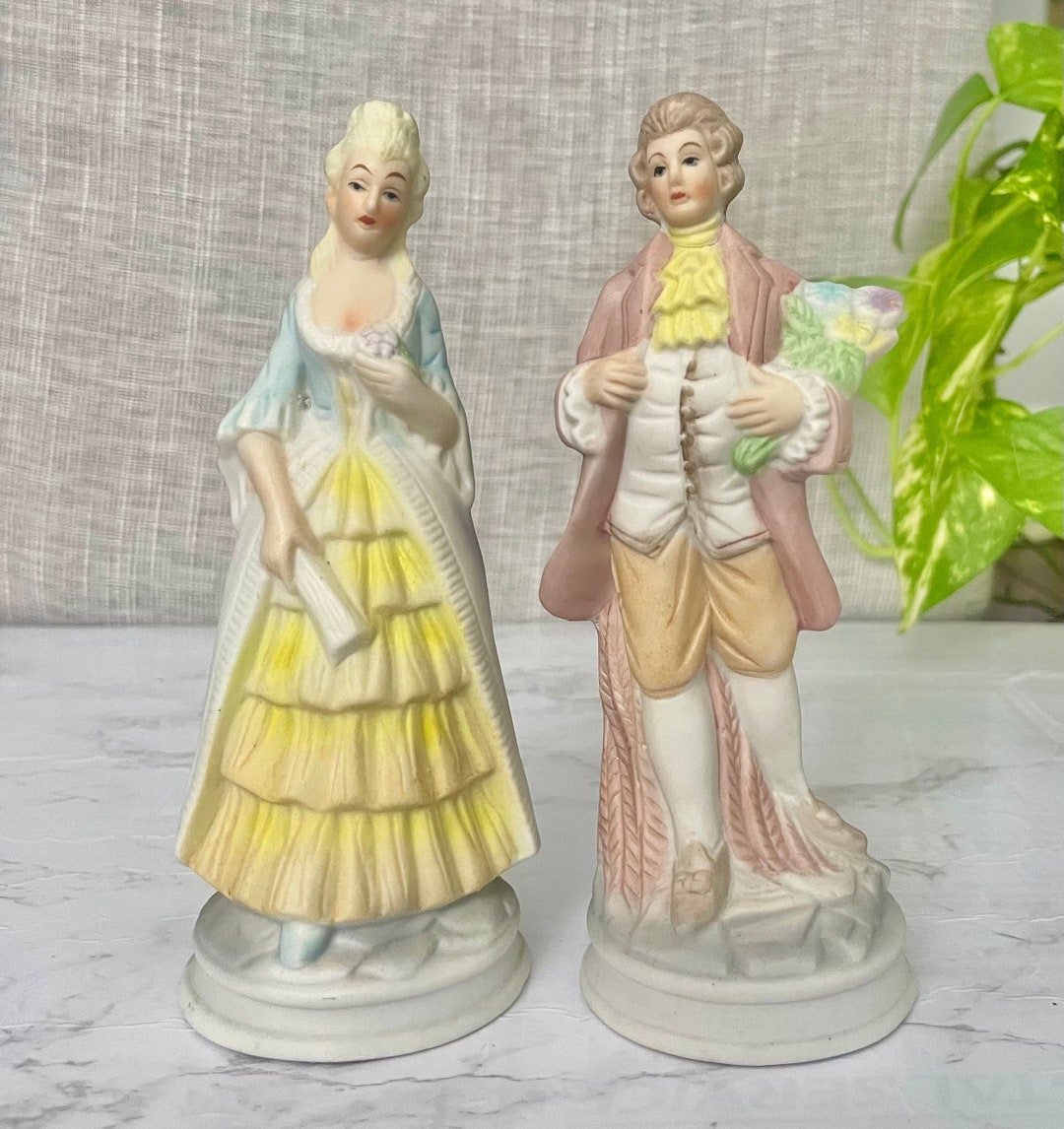 Vintage Bisque Couple Figurines Antique Style Couple Decor Etsy