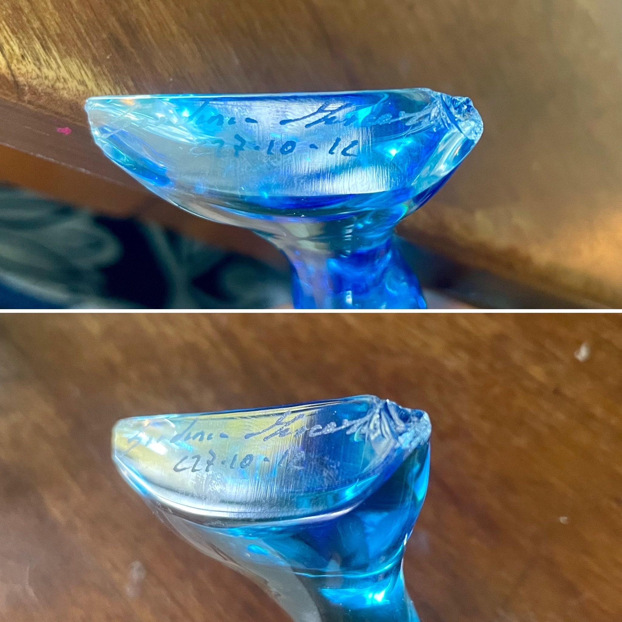 Vintage Sardinia Crystal Dolphins – Set of 2 by Marcolin – Blue