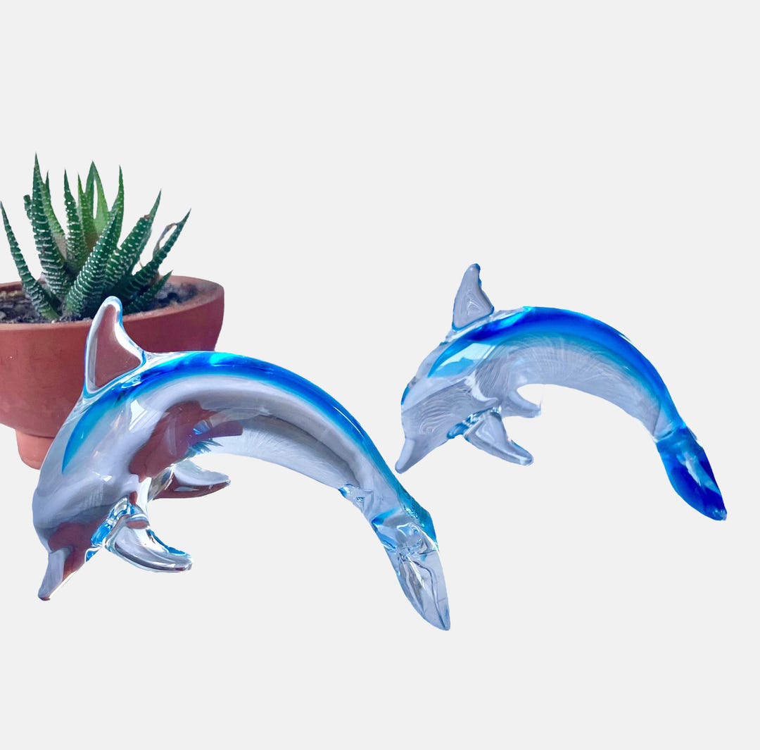 新品❣️美しい青CRYSTAL DARQUES DAUPHIN Cristal D Arques Dolphin